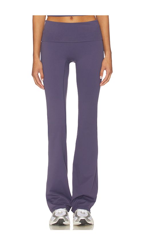 Gold Hinge Essentials Foldover Flare Pant in Navy. XL. Also in S