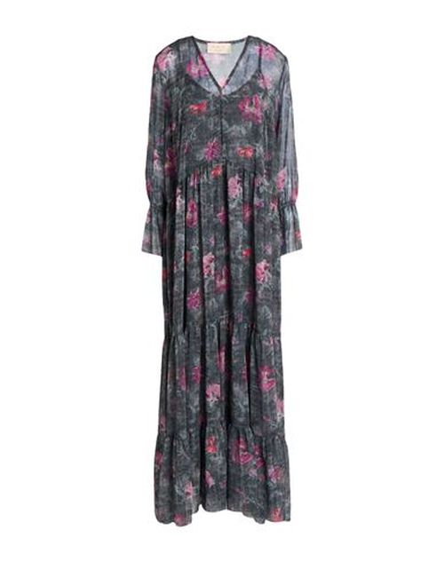 Woman Maxi dress Grey Size 2 Polyester