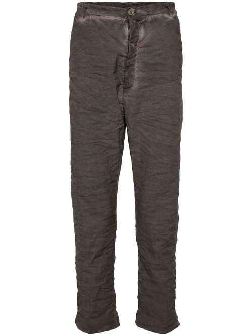 Crease-effect straight trousers - Grey