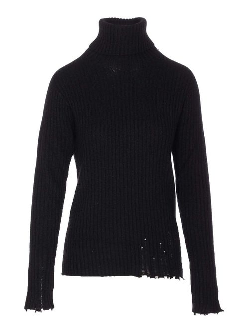 Black High Neck Rib Top