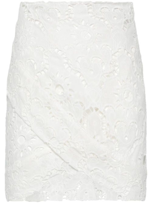 Broderie-anglaise mini skirt - White