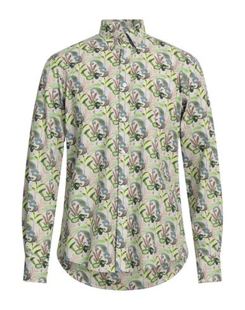 Man Shirt Light green Size M Cotton