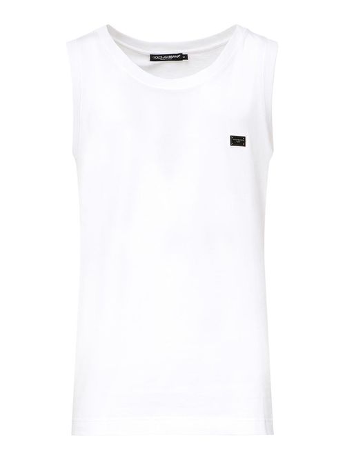 Oversized Tank Top With Logo Plaque