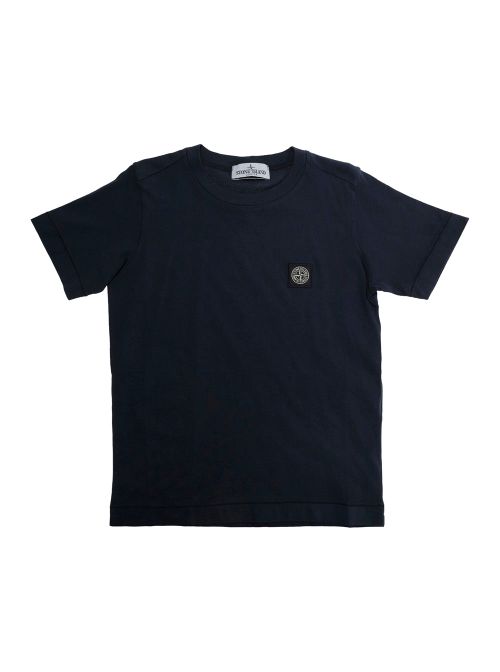 Printed Logo Cotton T-Shirt — Navy