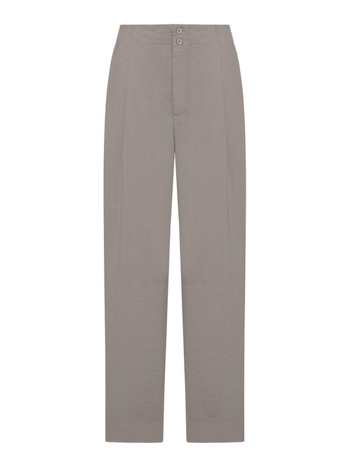 High-Waisted Cotton Trousers