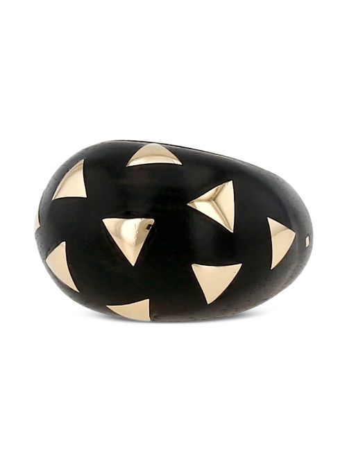 Van Cleef & Arpels 1970s yellow gold wood ring - Brown