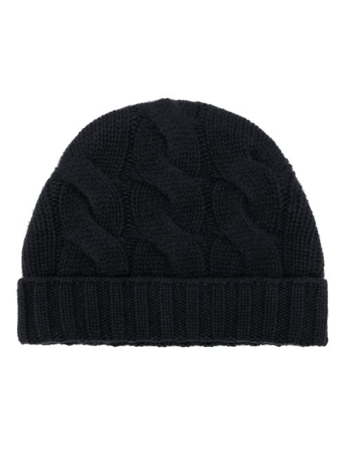 Chunky cable-knit beanie - Blue
