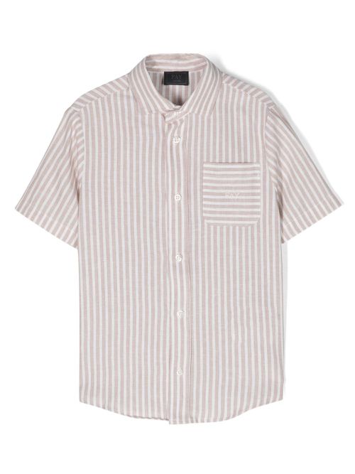 Striped short-sleeve shirt - Neutrals