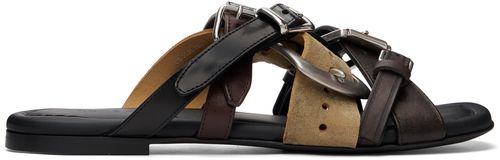 Brown Leather Belts Strap Sandals