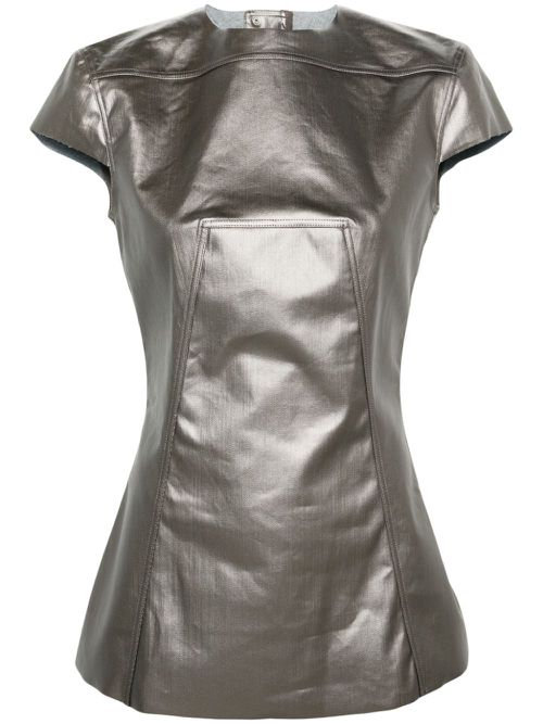 Edfu SS metallic-finish T-shirt - Silver