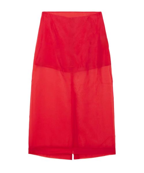 Peri silk-blend organza midi skirt