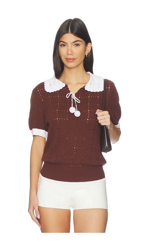 Tanner Fletcher Rufus Pom Pom Sweater in Brown. - S also in XS