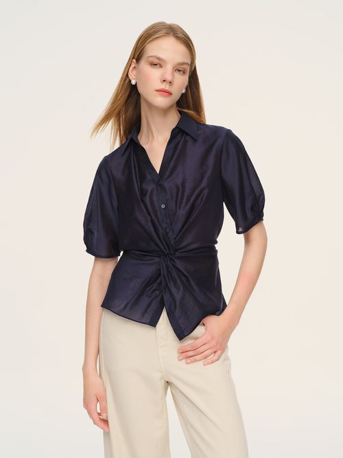 [Preview] Tencel Blend Twist Front Women Blouse