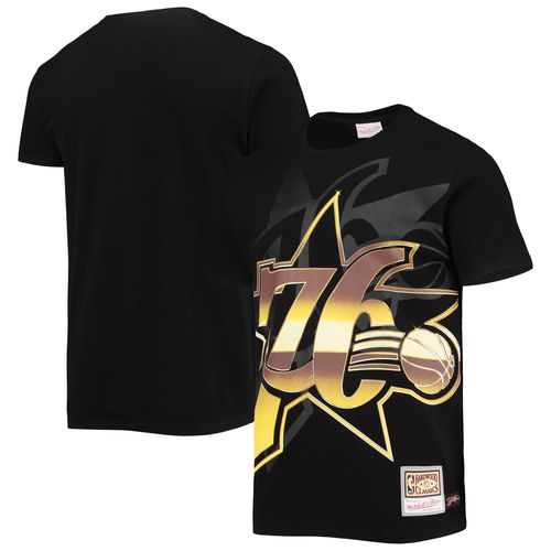 Men's Black Philadelphia 76ers Big & Tall Hardwood Classics Big Face 4.0 T-Shirt