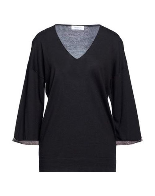 Woman Sweater Black Size 4 Virgin Wool, Cotton, Cashmere, Ecobrass