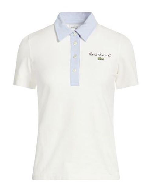 Woman Polo shirt Off white Size 6 Cotton, Elastane