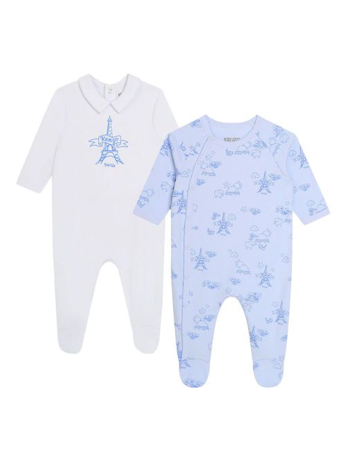 Logo-print babygrow set (set of two) - Blue