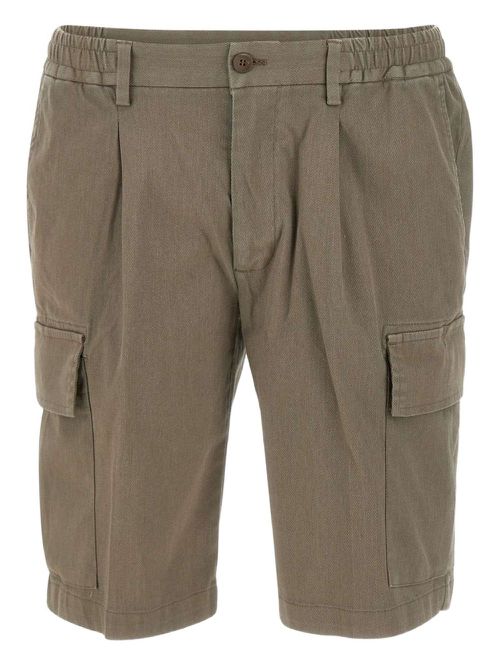 Pleated cargo shorts - Brown