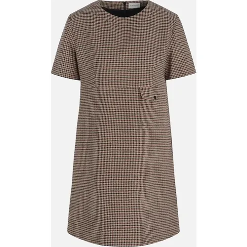 Moncler Women's Womens Short Mini Dress Brown - Size: 16