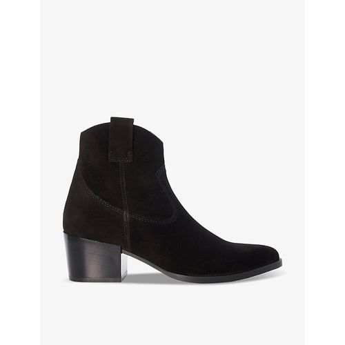 Womens Black-suede Possible Suede Heeled Ankle Boots