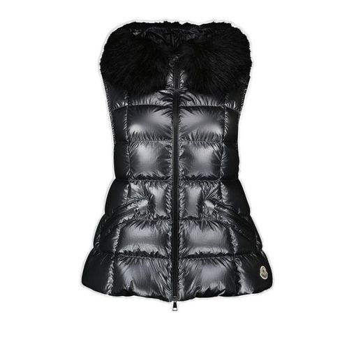 Moncler Anse Shearling Collared Puffer Vest