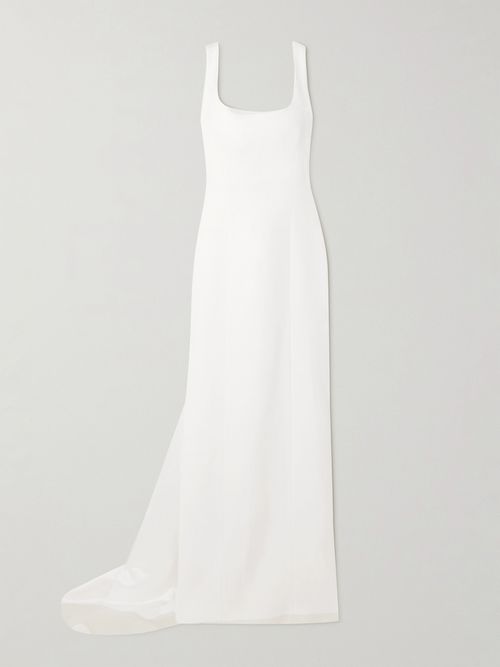 Fiorentina Draped Satin Gown - Off-white