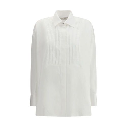 Pleated Cotton Poplin Shirt — White