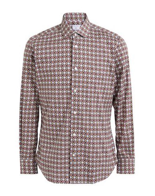 Man Shirt Chocolate brown Size 15 ¾ Polyester, Elastane