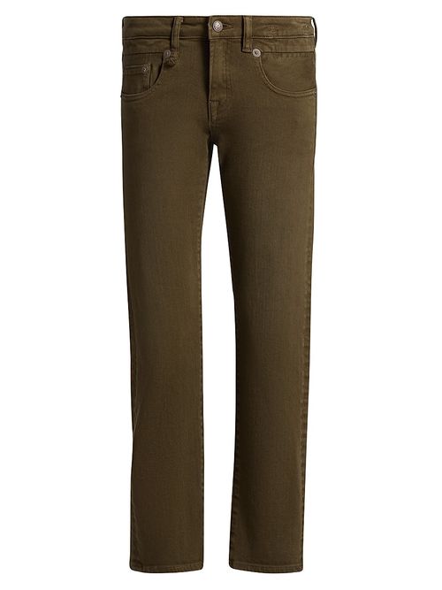 Women's Boy Straight-Leg Crop Jeans - Military Green Stretch