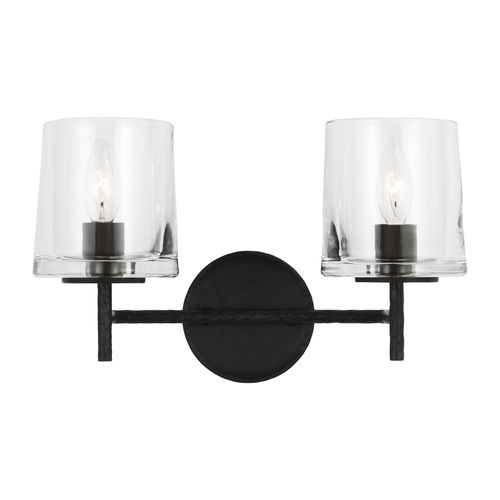 Visual Comfort Studio Marietta 2-Light Bathroom Vanity Light in Aged Iron by Ellen Degenere