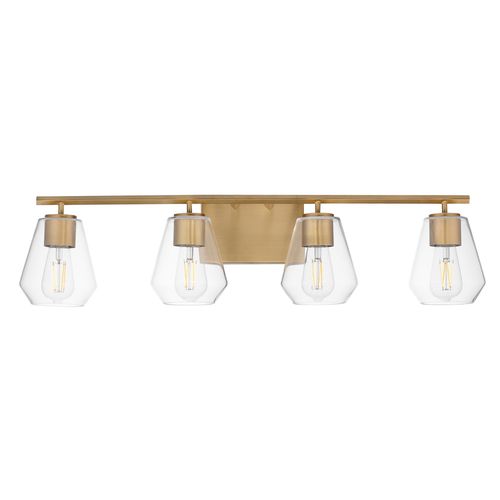 Natural Aged Brass Bathroom Vanity Light from the Geode Collection