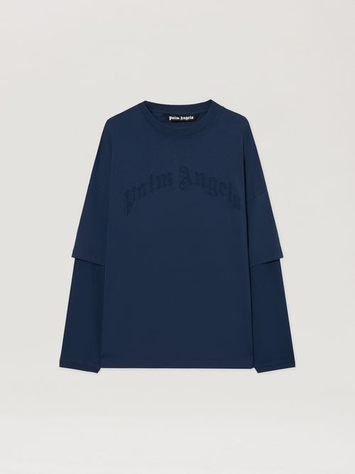 Curved Logo Double Long-sleeved T