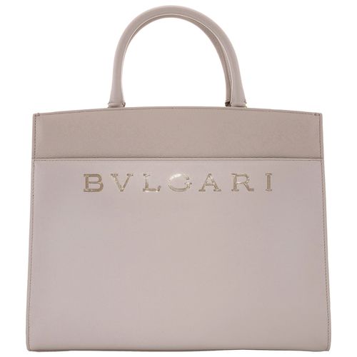 Leather Logo Embossed Tote Bag