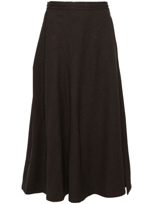 Asymmetric flare skirt - Brown