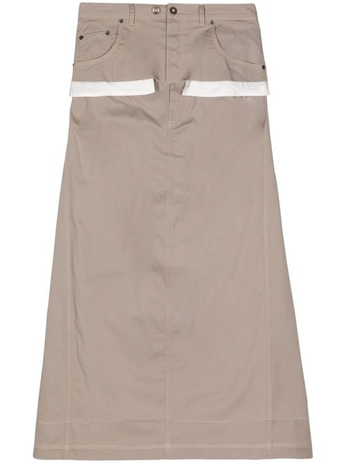 Layered cotton skirt - Neutrals