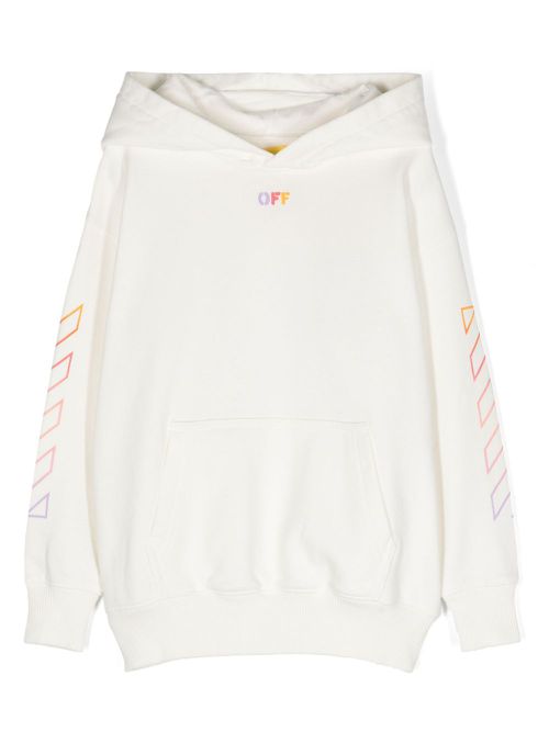 Diag-stripe-print cotton hoodie