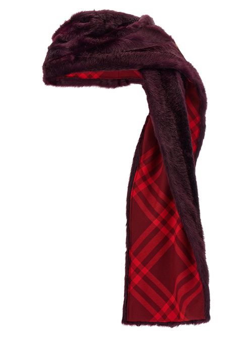 -Eco Fur Hooded Scarf Sciarpe Multicolor-Donna