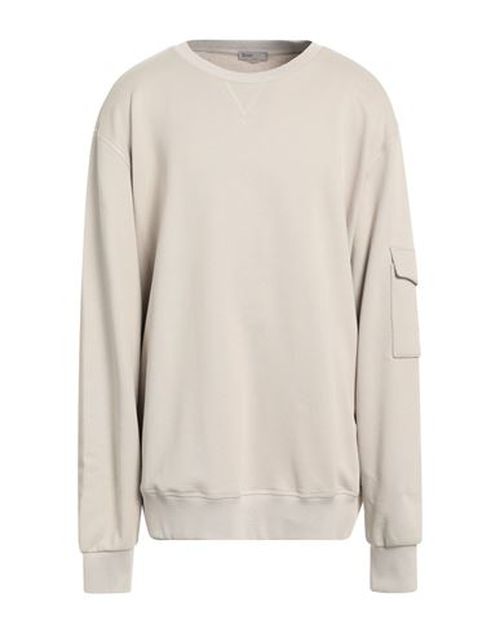 Man Sweatshirt Beige Size 36 Cotton, Elastane