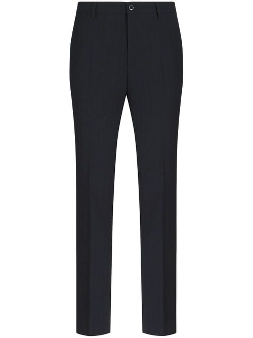 Pressed-crease tailored trousers - Blue