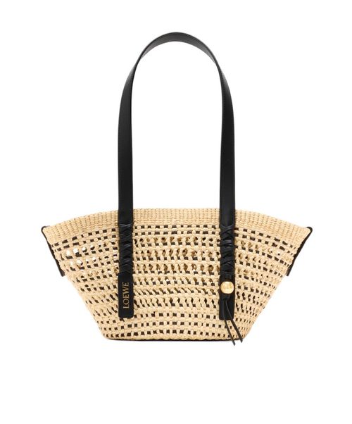 Small Braid basket in iraca palm ad calfskin