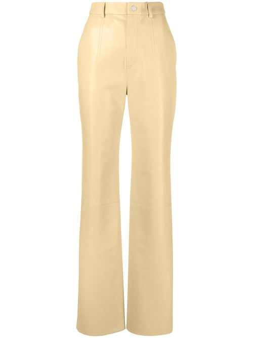 High-waist straight trousers - Neutrals