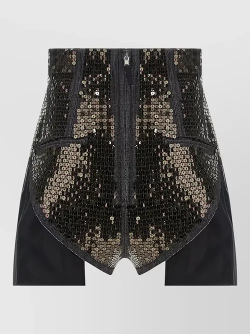 Rick Owens - high waist sequin shorts back front pocket