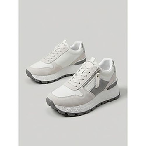 Lightinthebox Women's White Grey Chunky Sneakers - Stylish Platform Dad Shoes with Side Zipper Detail for Daily Streetwear, Casual Work Urban Walking