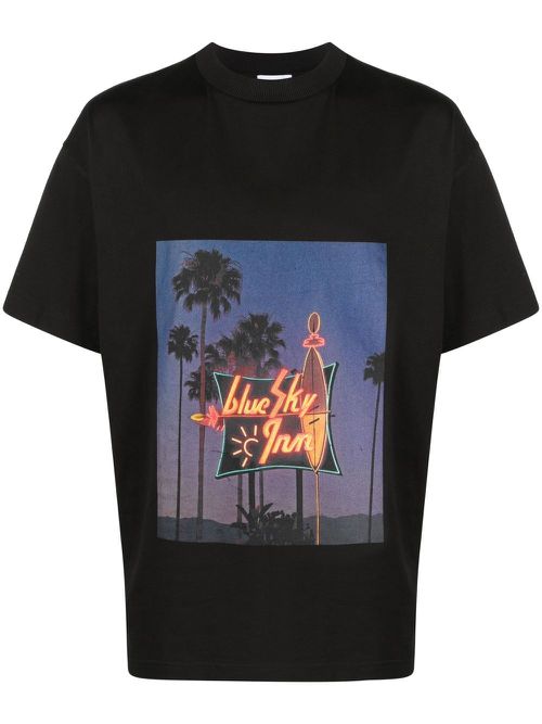 Cotton graphic-print T-shirt - Black