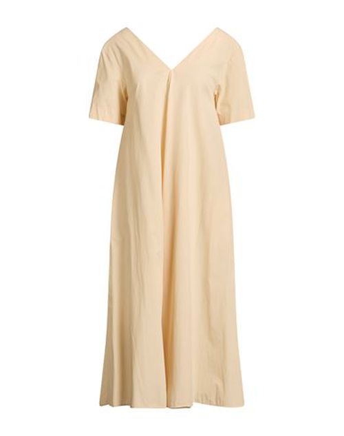Woman Midi dress Beige Size 10 Cotton