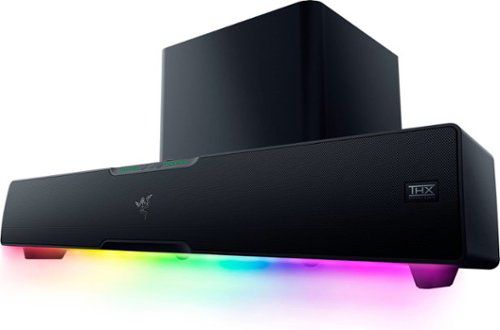Leviathan V2 Pro PC Gaming Soundbar with Subwoofer, Beamforming Surround Sound with AI Head Tracking, RGB Lighting - Black