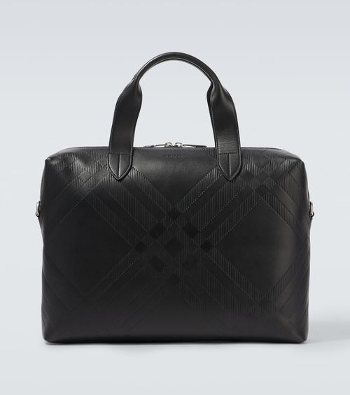 Burberry Burberry Check debossed leather briefcase