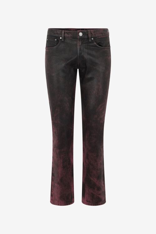 Washed-effect Coated Jeans