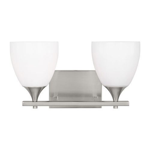 Brushed Steel Two Light Bath from the Toffino Collection