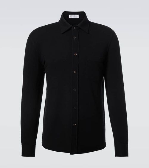 Wool, cashmere, and silk polo sweater